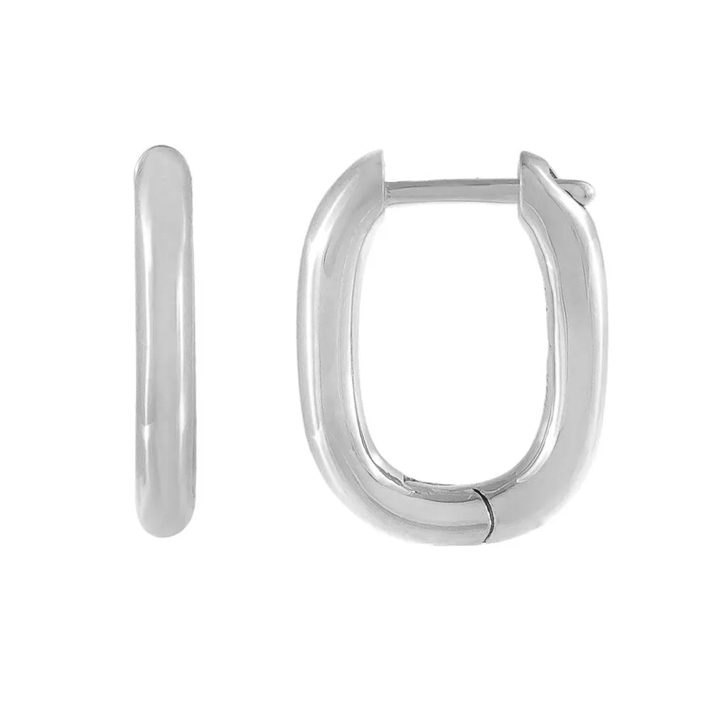 Solid Oval Huggie Earring