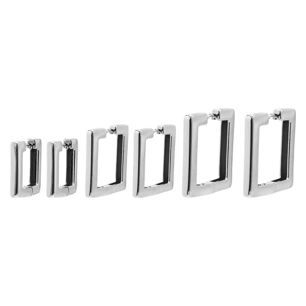 Solid Square Shape Huggie Earring Combo Set