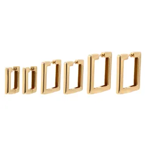 Solid Square Shape Huggie Earring Combo Set