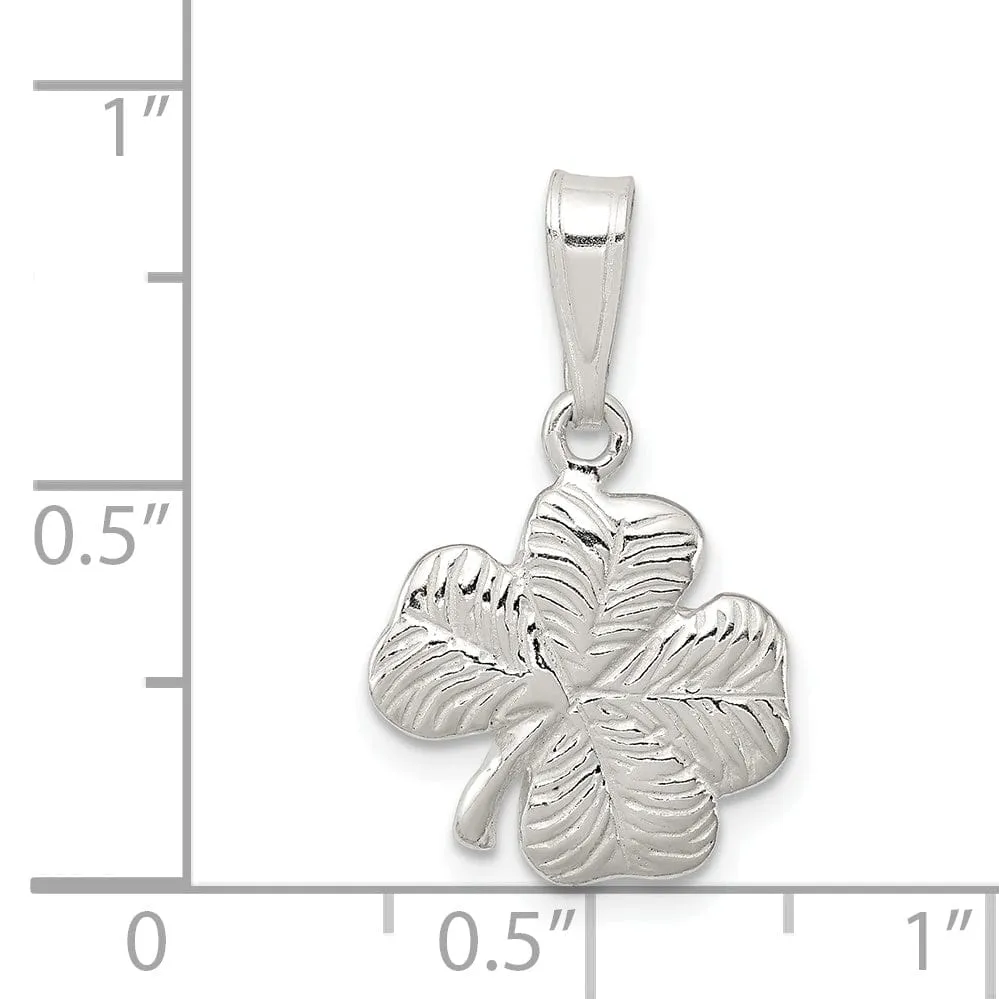 Solid Sterling Silver 4-leaf Clover Charm