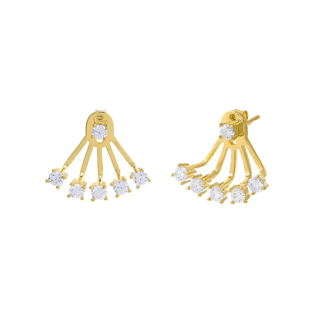 Solitaire Ear Jacket Stud Earring