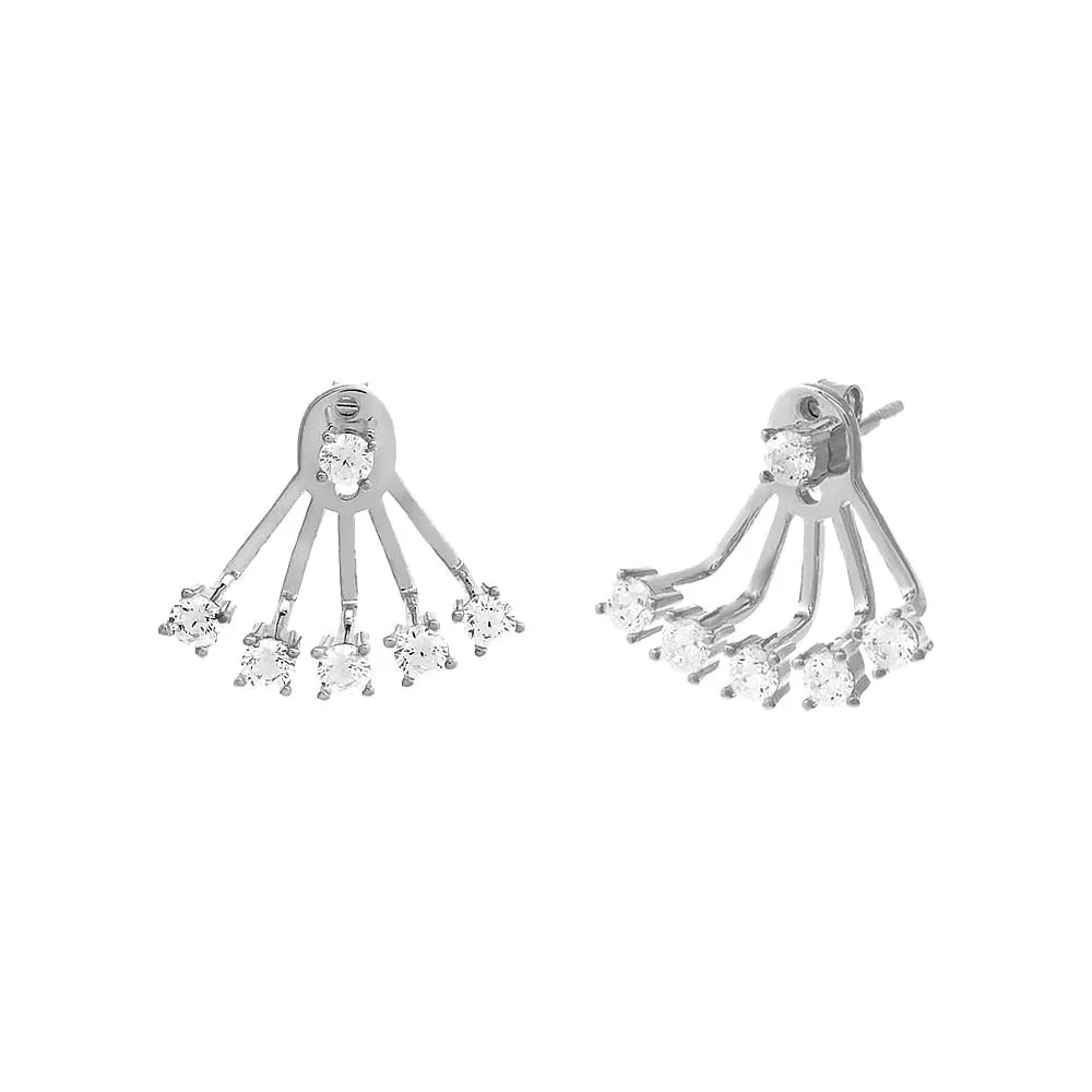 Solitaire Ear Jacket Stud Earring