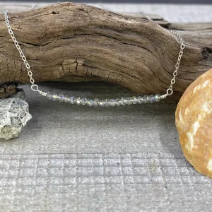 Sparkling Stones Wire-Wrapped Sterling Silver Necklace