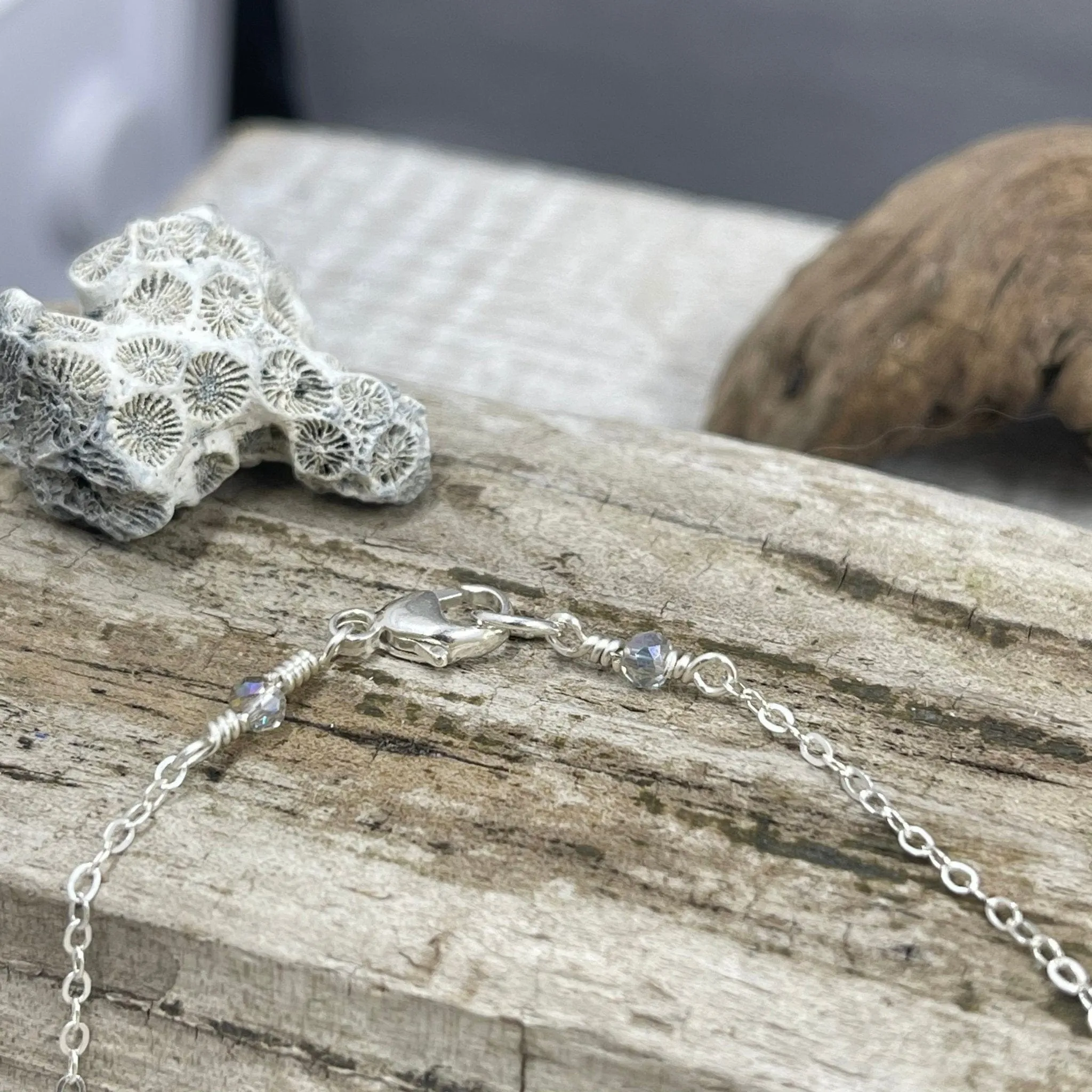 Sparkling Stones Wire-Wrapped Sterling Silver Necklace