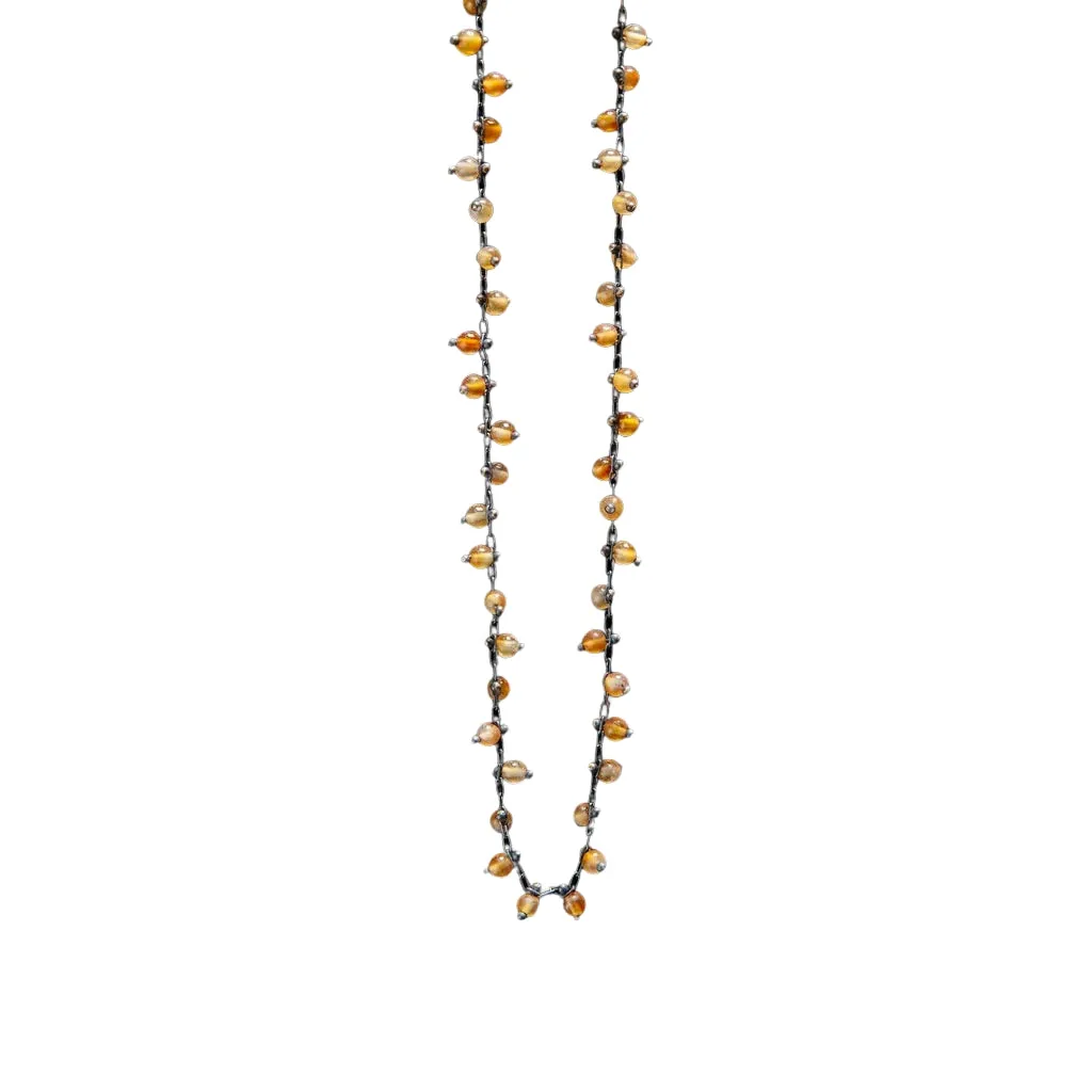 Spiral Citrine Beaded Necklace