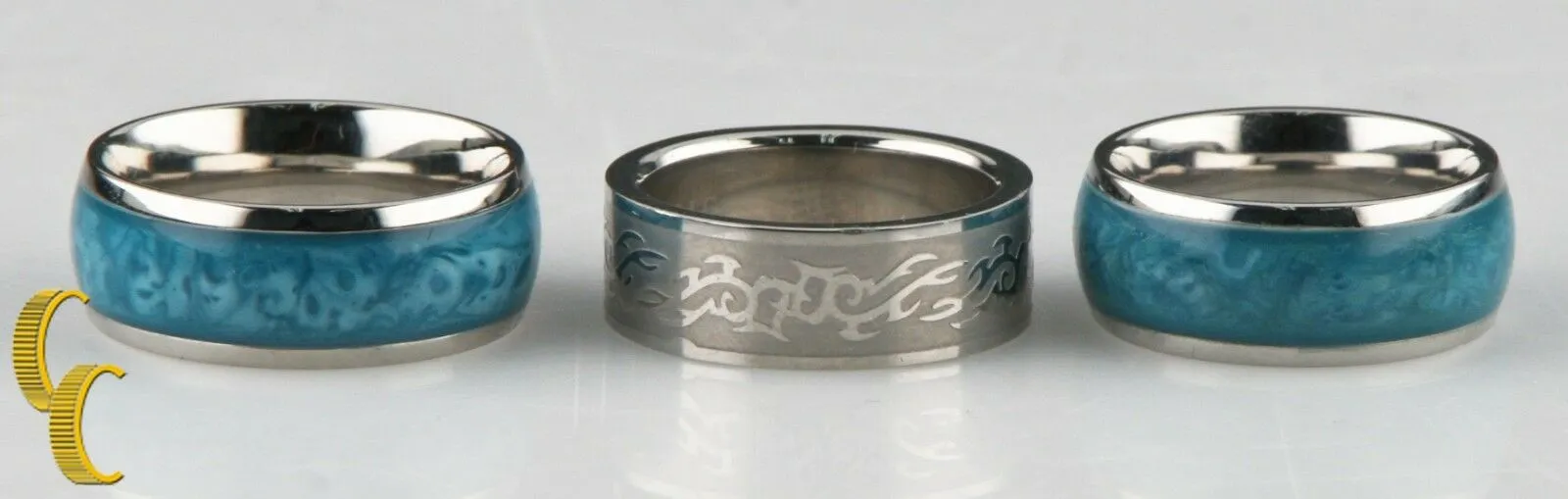 Stainless Steel Band/ Ring, Lot of 3  Sizes 7 3/4 to 10