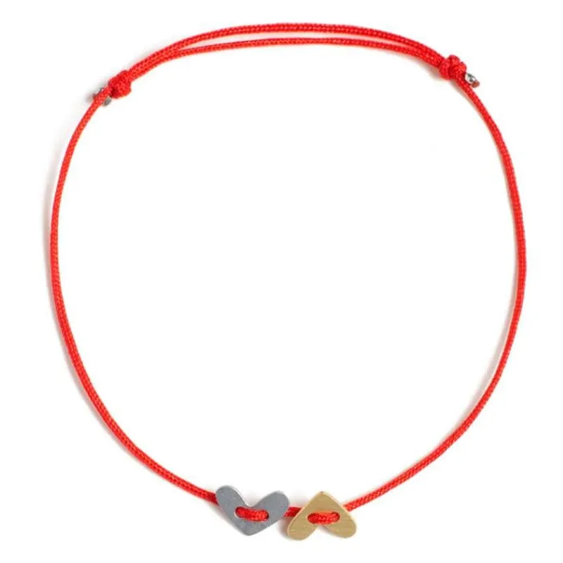STEFANIA Sardinia Arcaica Double Heart Bracelet - Red