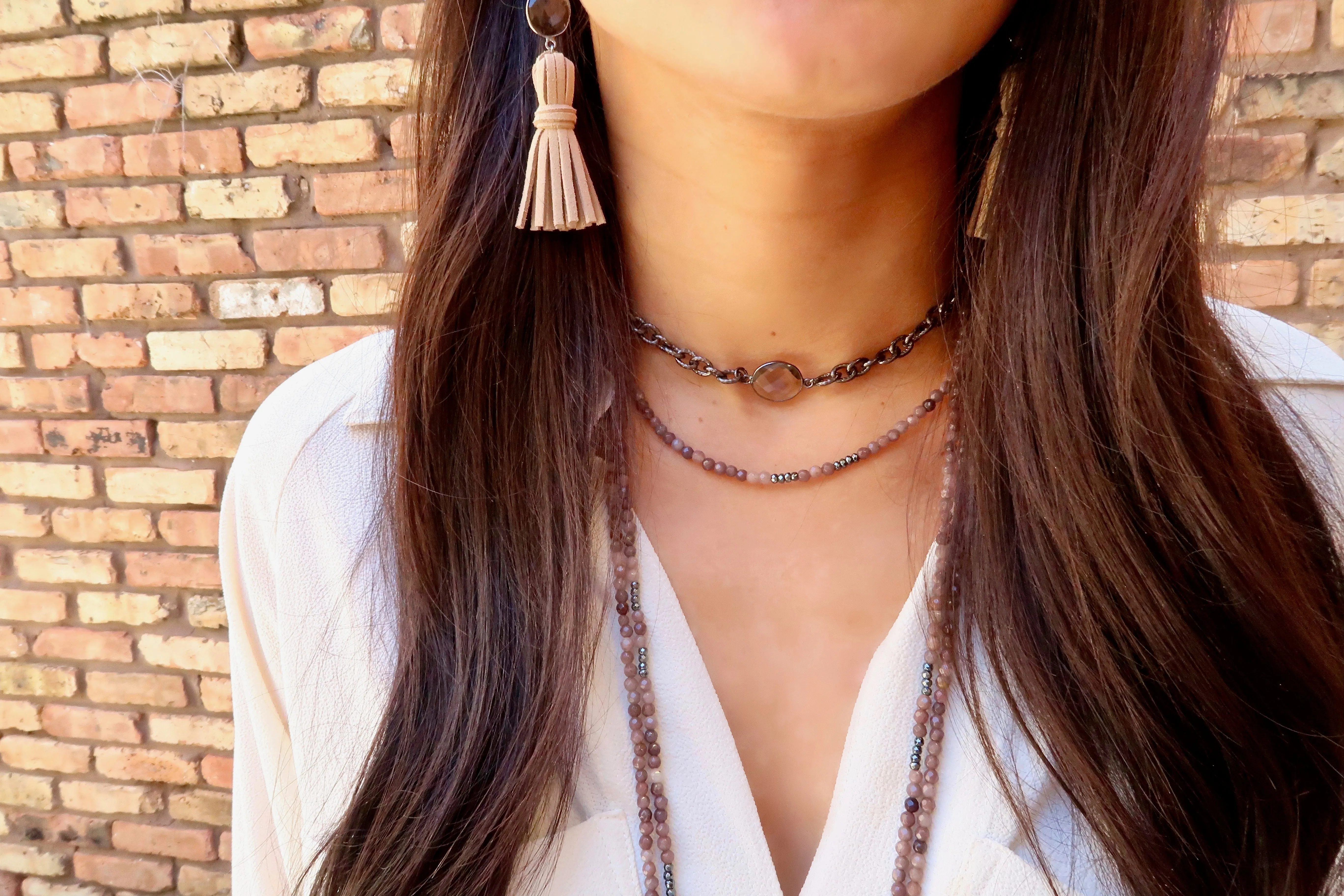 STELLA white lace agate
