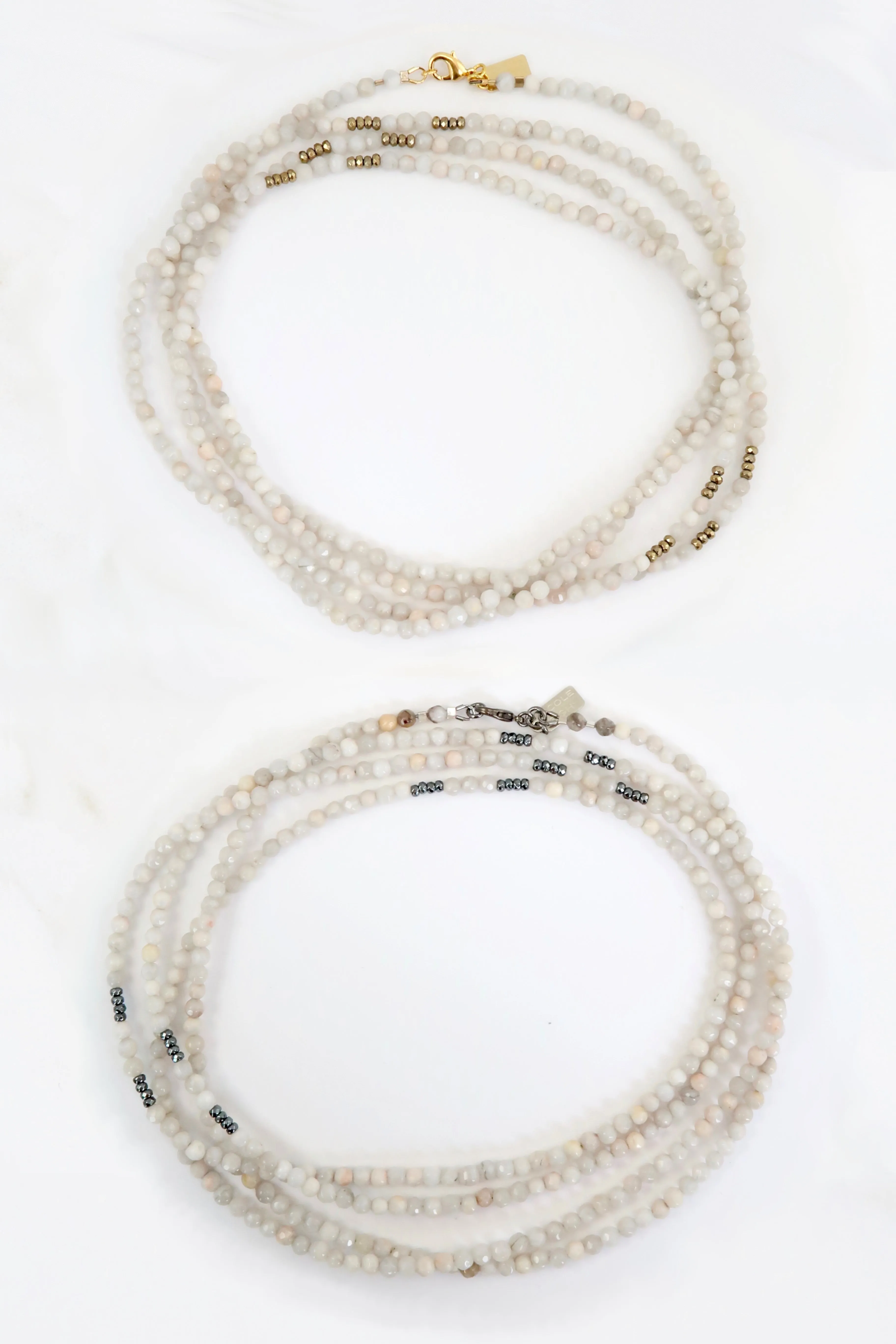 STELLA white lace agate
