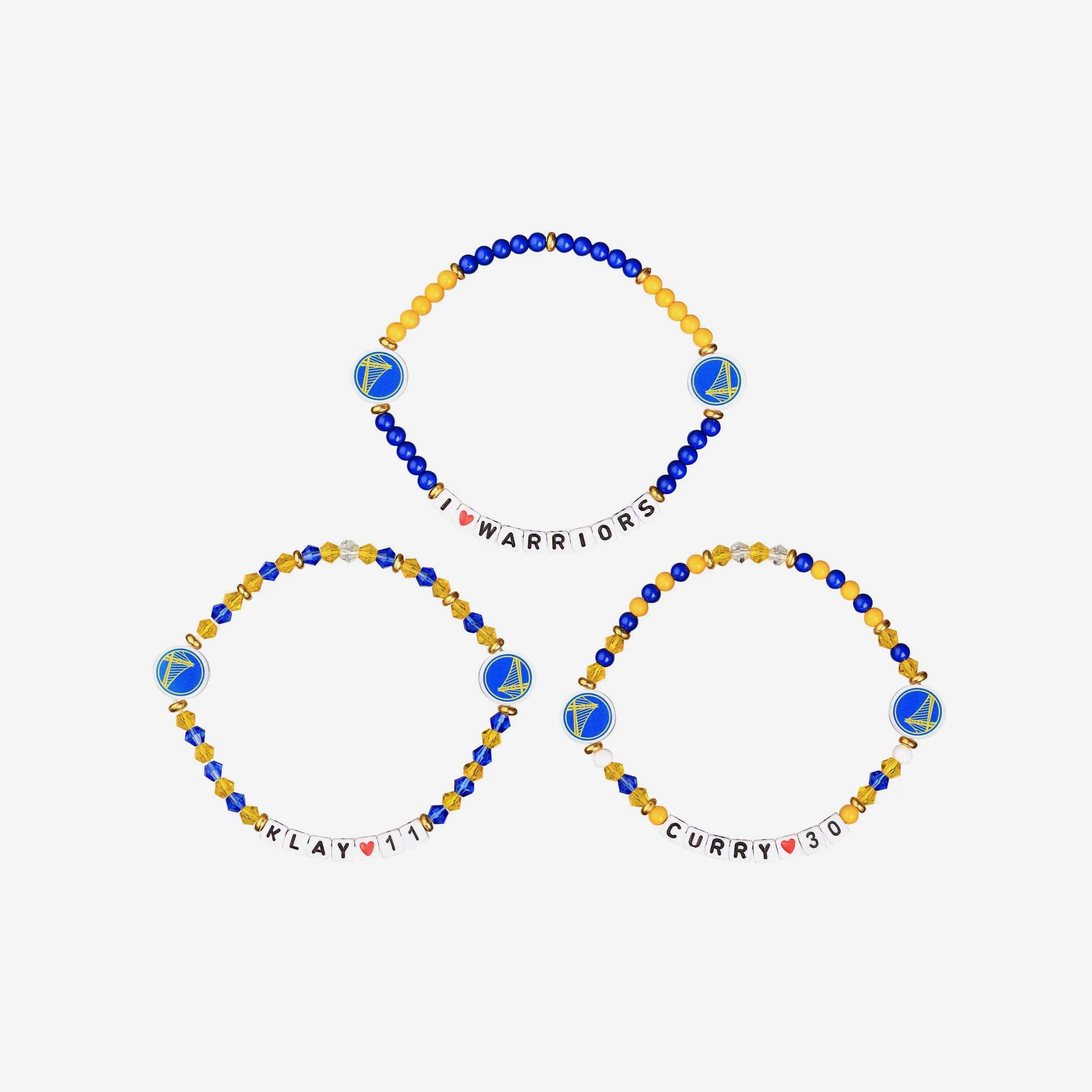 Steph Curry & Klay Thompson Golden State Warriors 3 Pack Player Friendship Bracelet