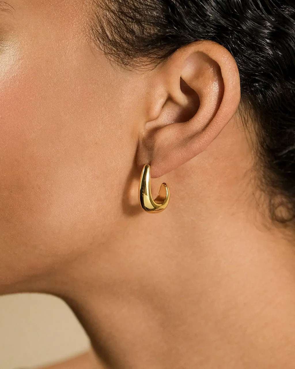 Stephanie Huggie Hoop Earrings