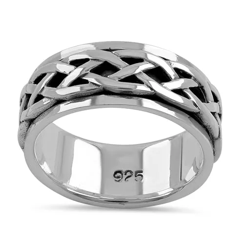 Sterling Silver 8MM Knot Ring