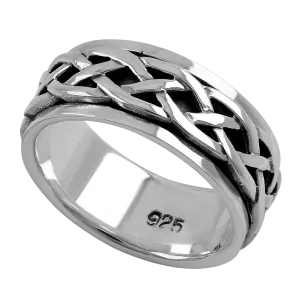 Sterling Silver 8MM Knot Spinner Ring