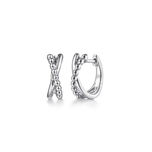 Sterling Silver Bujukan Twisted Huggie Earrings