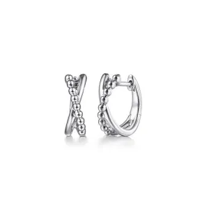 Sterling Silver Bujukan Twisted Huggie Earrings