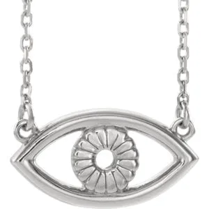 Sterling Silver Evil Eye 18" Necklace