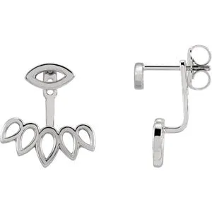 Sterling Silver Geometric Ear Jacket Stud Earrings