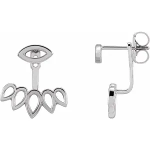 Sterling Silver Geometric Ear Jacket Stud Earrings