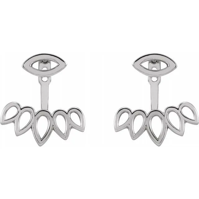 Sterling Silver Geometric Ear Jacket Stud Earrings