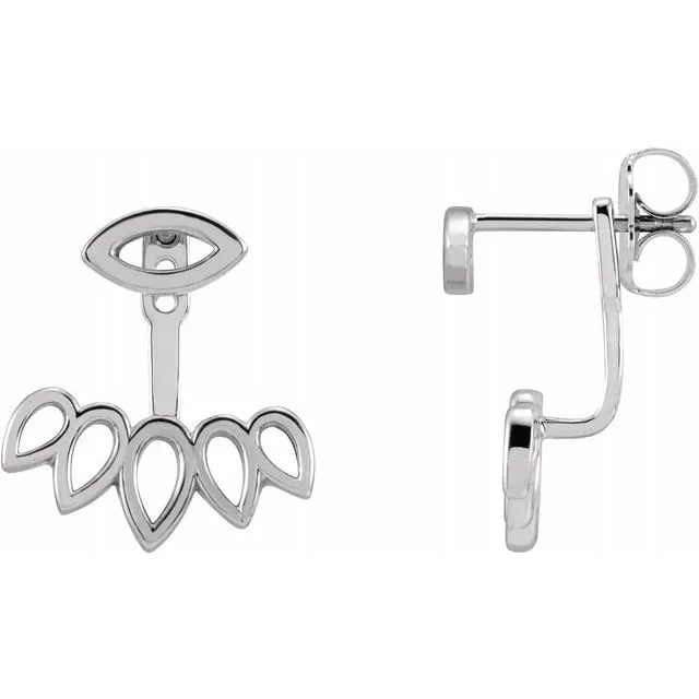 Sterling Silver Geometric Ear Jacket Stud Earrings