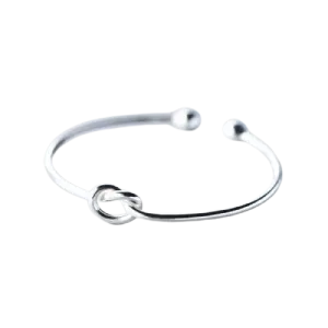 Sterling Silver Simple Heart-Shaped Knot Bracelet