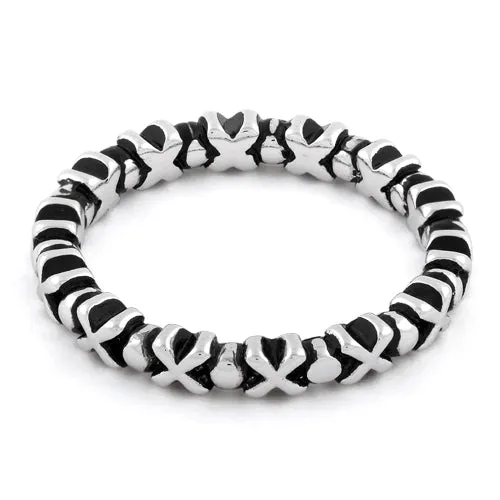 Sterling Silver X & O Stackable Ring