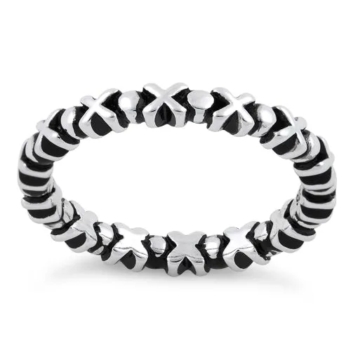 Sterling Silver X & O Stackable Ring