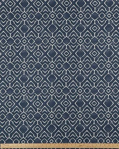 Straight Modern Valance in Navy and Natural or Grey and Natural Trellis Print on Cotton Canvas Fabric. Custom Made