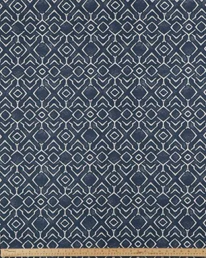 Straight Modern Valance in Navy and Natural or Grey and Natural Trellis Print on Cotton Canvas Fabric. Custom Made