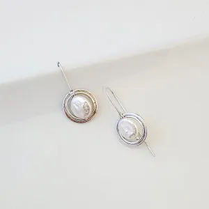 Surrounding Sterling with Freshwater Pearls - Earrings