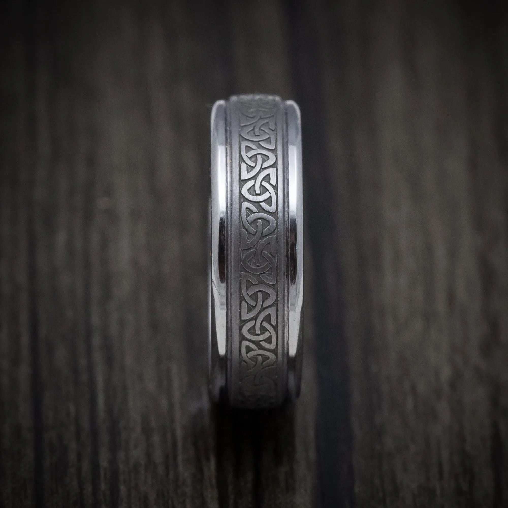 Tantalum Men's Ring with Celtic Love Knot Design