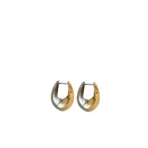 Tear Huggie Earrings in Mixed Metal