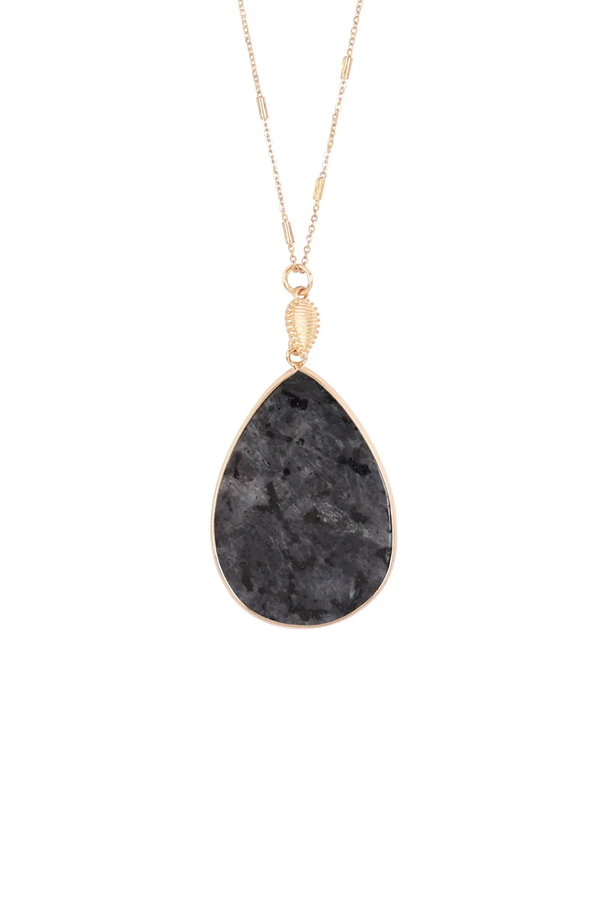 TEARDROP NATURAL STONE PENDANT NECKLACE
