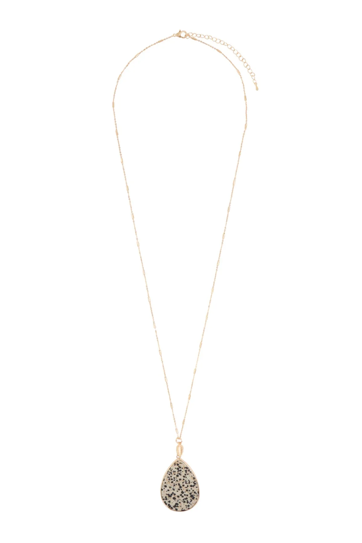 TEARDROP NATURAL STONE PENDANT NECKLACE