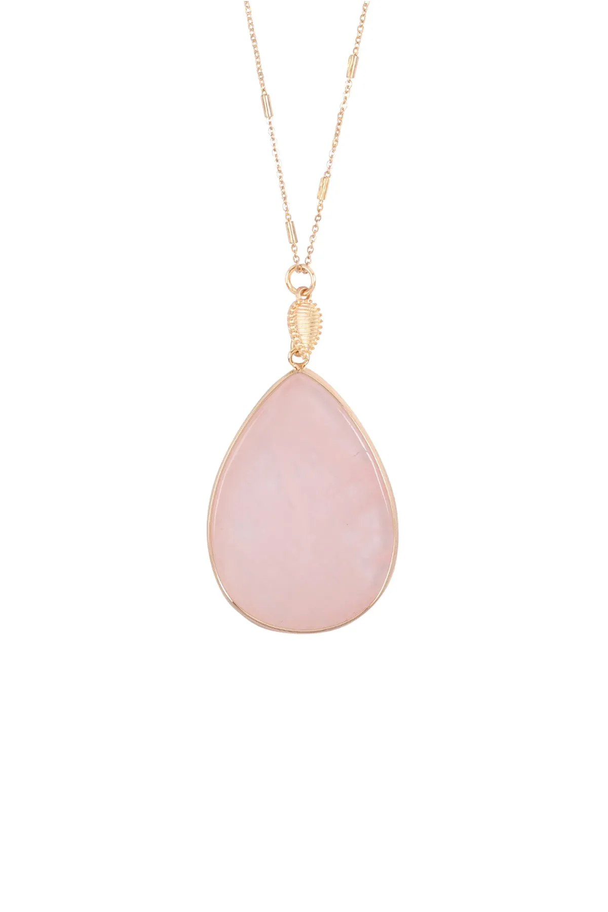 TEARDROP NATURAL STONE PENDANT NECKLACE