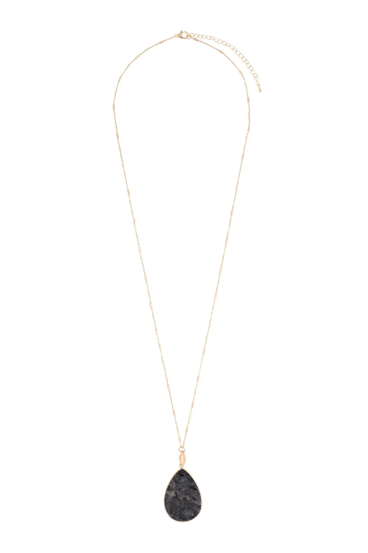 TEARDROP NATURAL STONE PENDANT NECKLACE