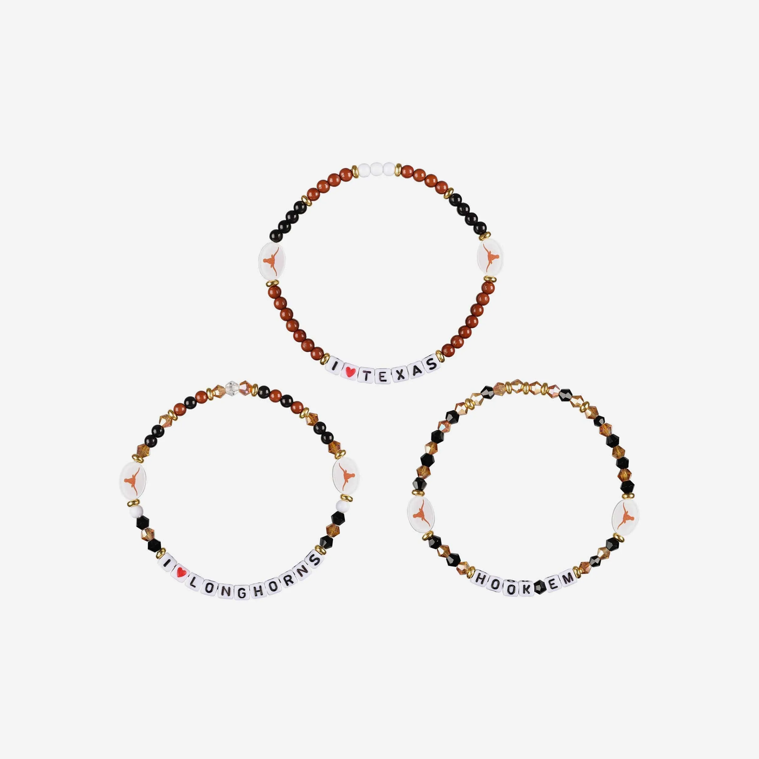 Texas Longhorns 3 Pack Friendship Bracelet