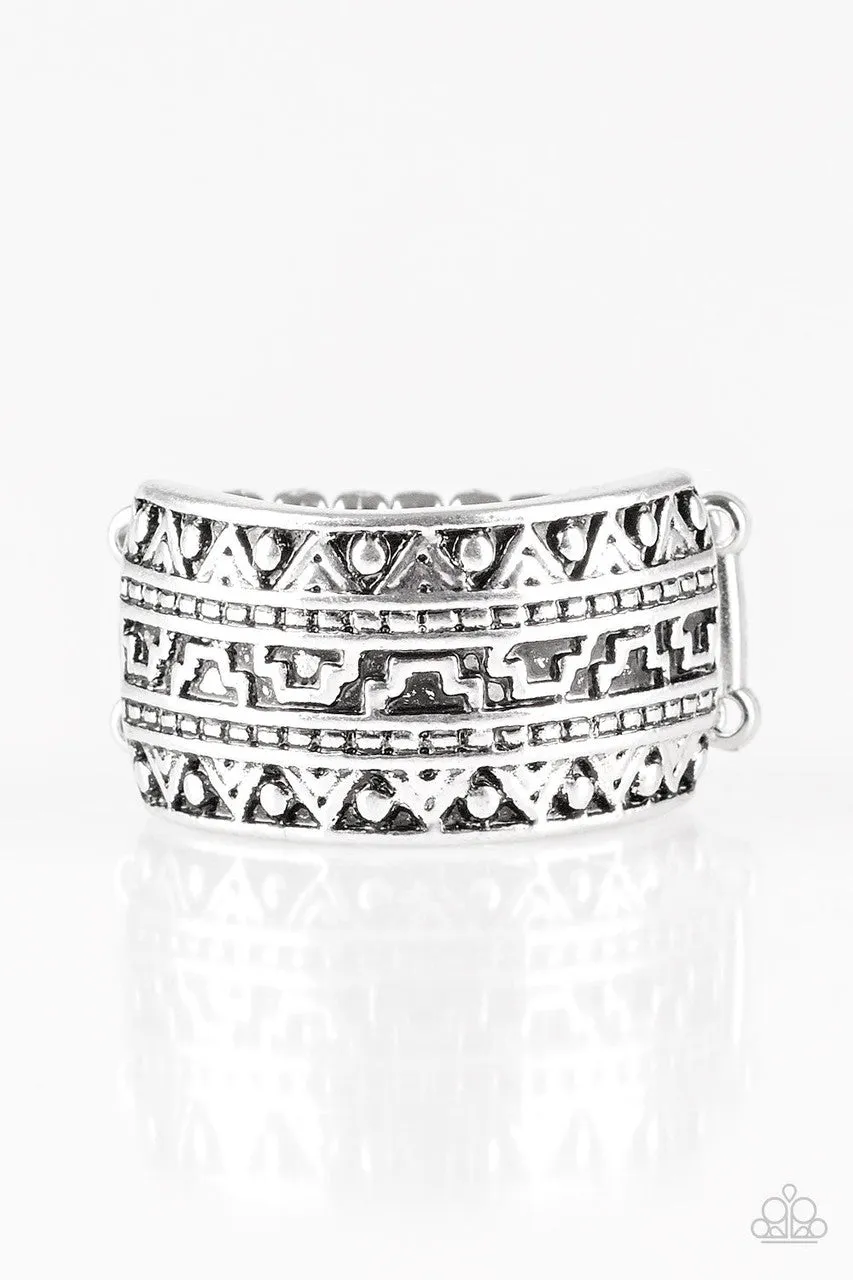 Textile Triumph - Silver - Paparazzi Ring