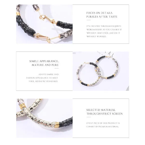Textured PU Hoop Earrings