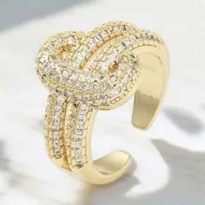 The Rhinestone Knot Cuff Ring