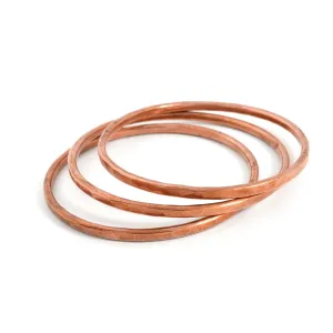 Thick Copper Hammered Bangle