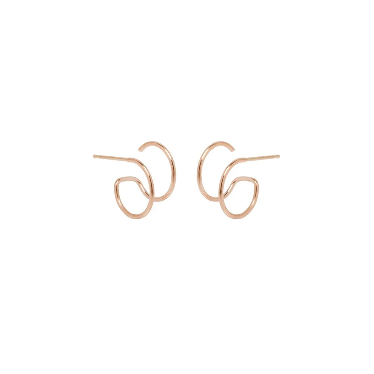 Thin Double Huggie Hoops