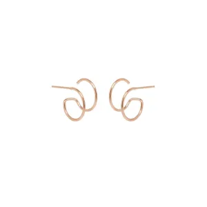 Thin Double Huggie Hoops