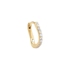 Thin Pave Curved Huggie Earring