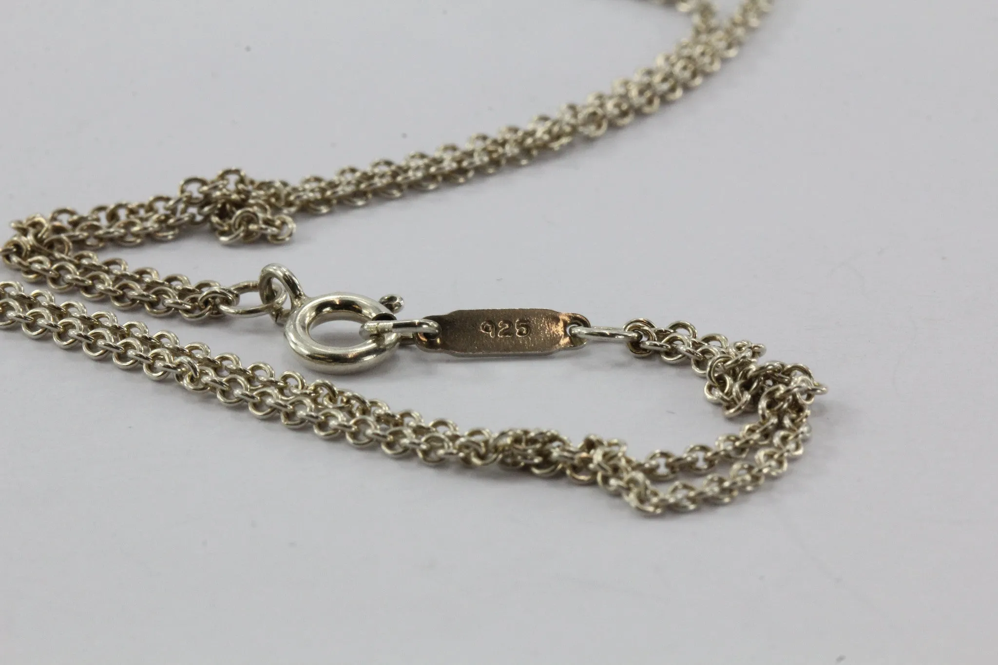 Tiffany & Co 925 Sterling Silver Double Chain Infinity Necklace