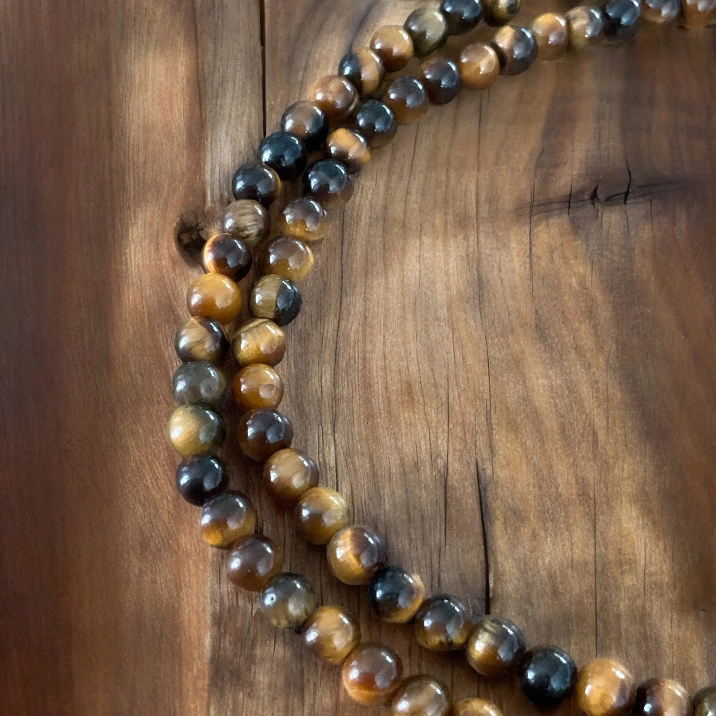 Tigers Eye 4 mm Beaded Necklace