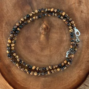 Tigers Eye 4 mm Beaded Necklace