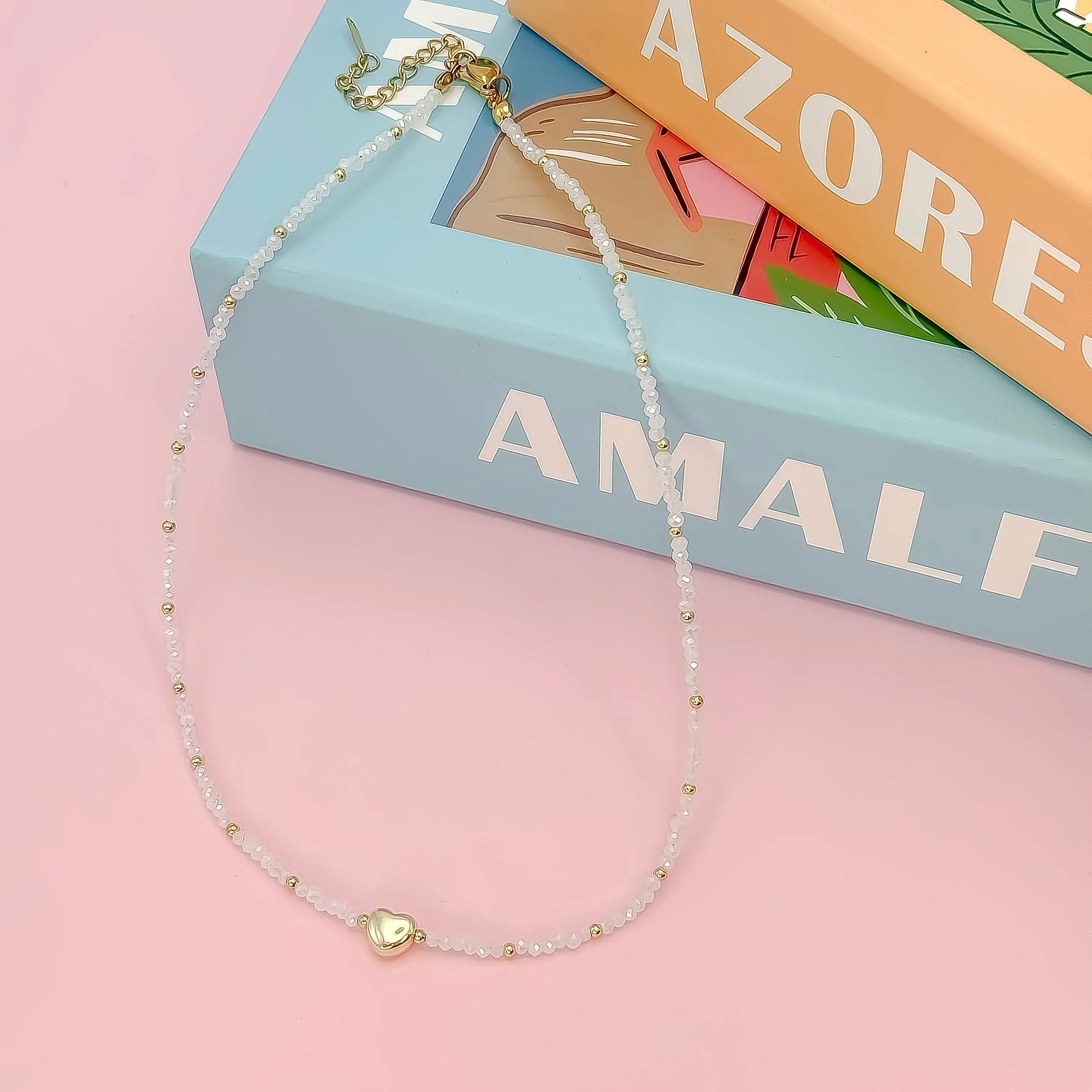 Tiny Gold Heartbeat Necklace