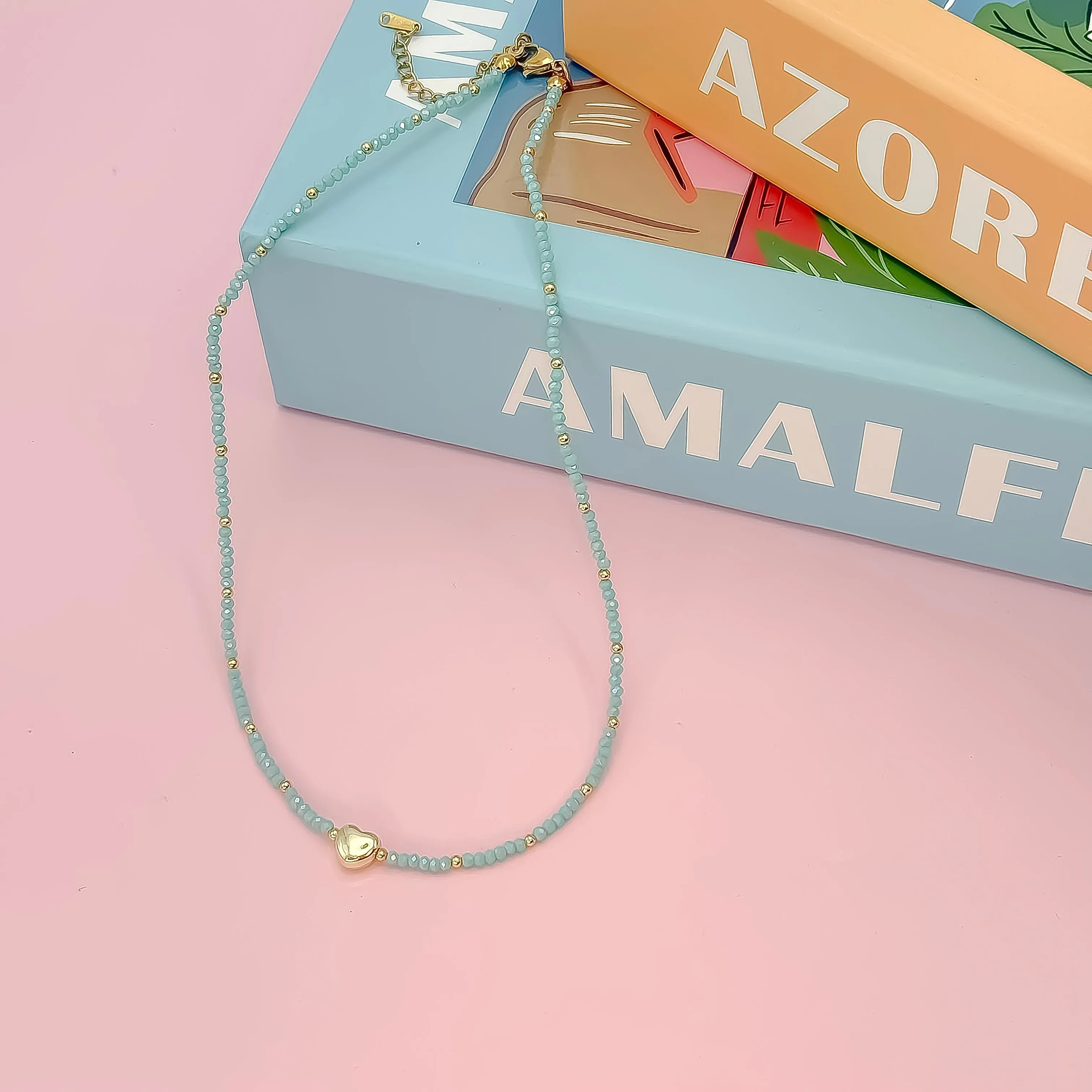 Tiny Gold Heartbeat Necklace