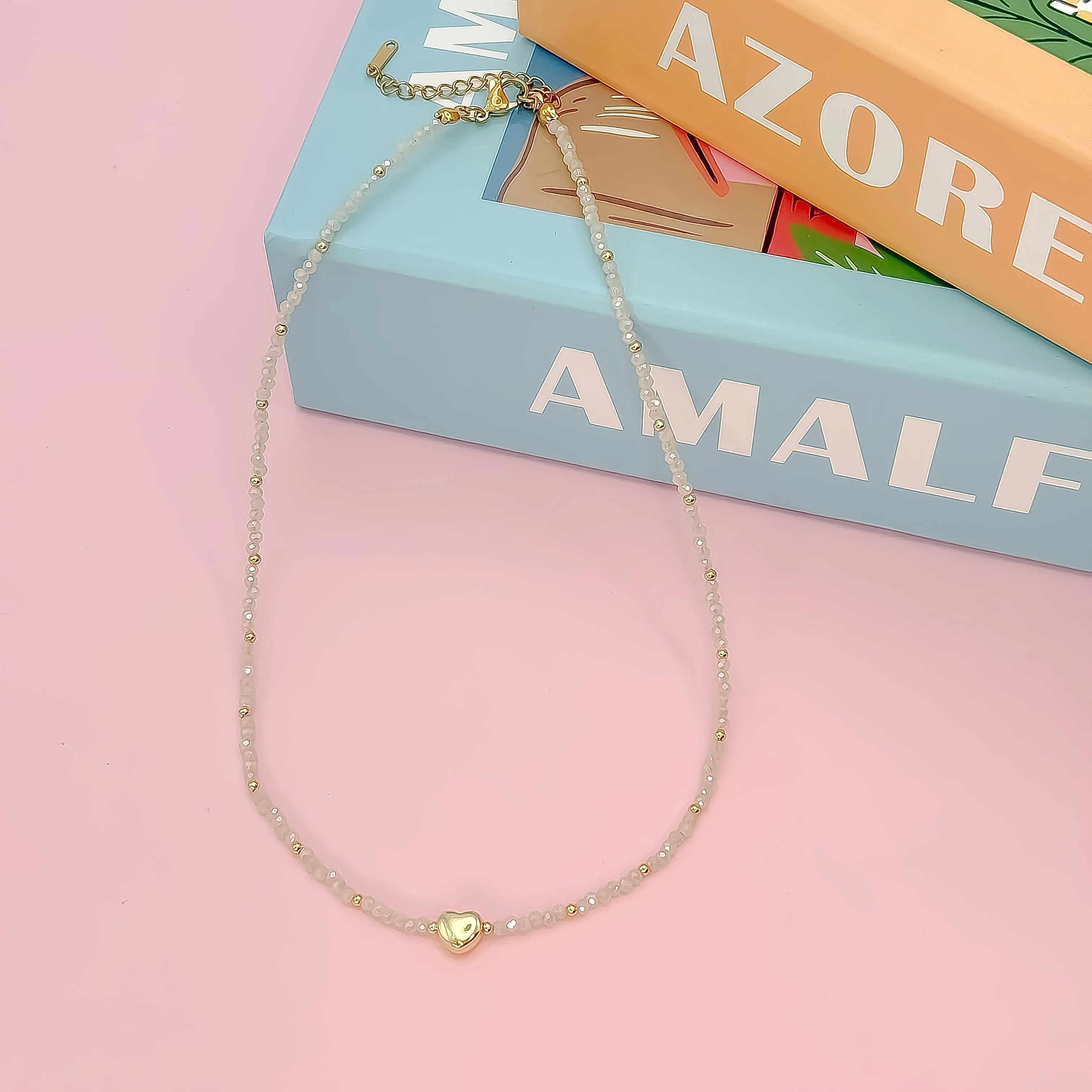 Tiny Gold Heartbeat Necklace